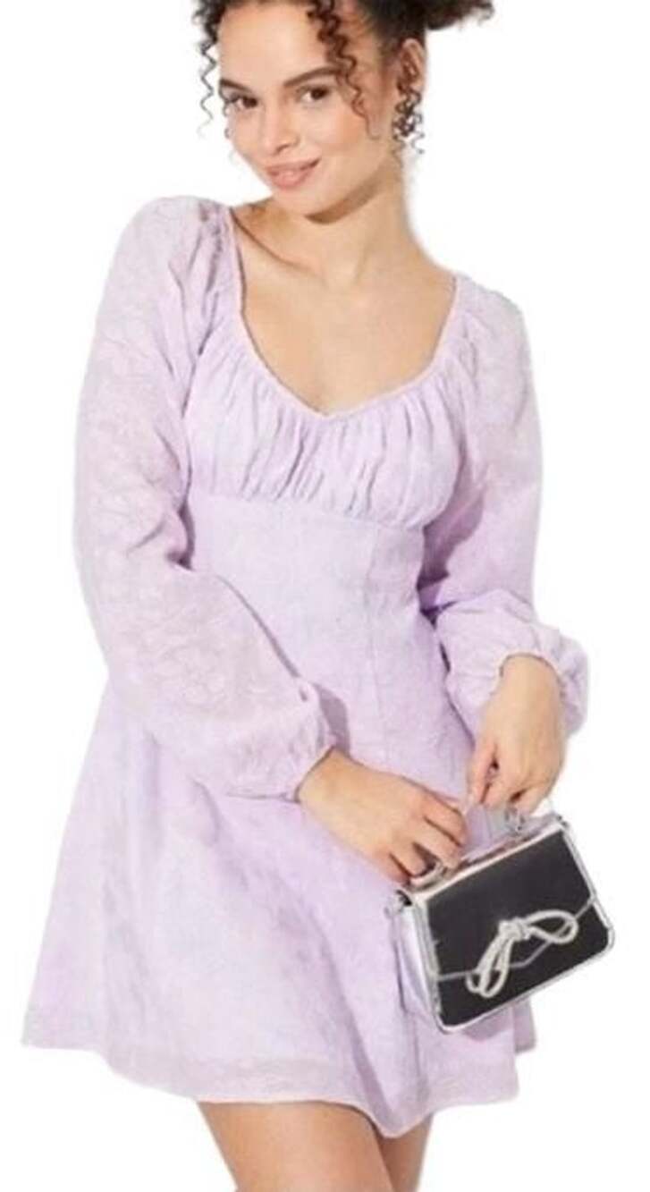 NWT Wild Fable Long Sleeve Mini Dress Size Light Violet